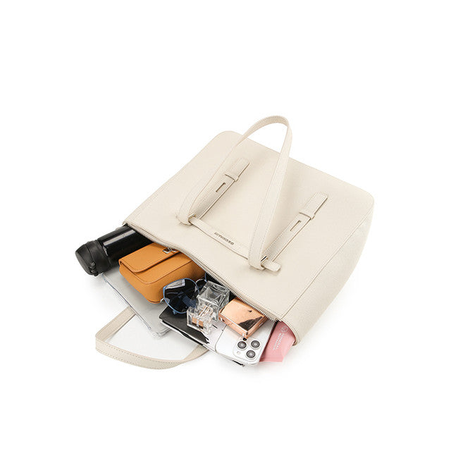 Nettie Tote W/ Pouch In Beige/Mustard