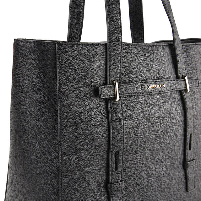 Nettie Tote W/ Pouch In Black/Fuchsia