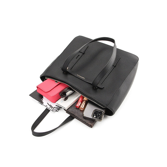 Nettie Tote W/ Pouch In Black/Fuchsia