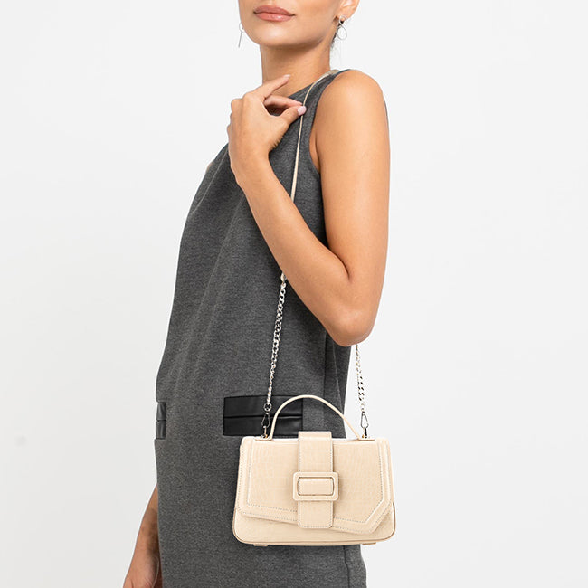 Billie Top Handle Bag In Almond