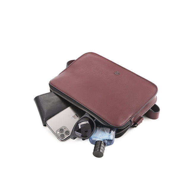 Jiro Crossbody Bag-L In Maroon