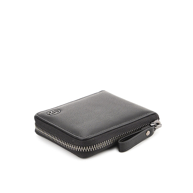 Naj Short Zip Wallet-Rfid In Black