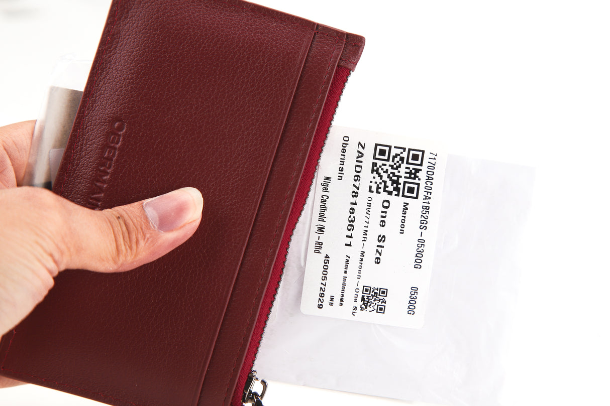 Nigel Cardhold (M)-Rfid In Maroon