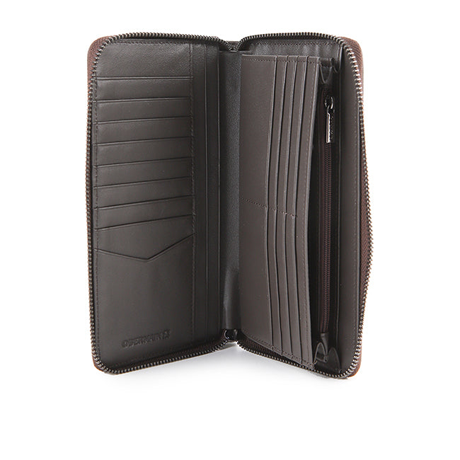 George Long Zip Wl-Rfid In Brown