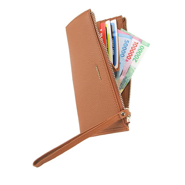 Ariel Card Pouch-L In Tan
