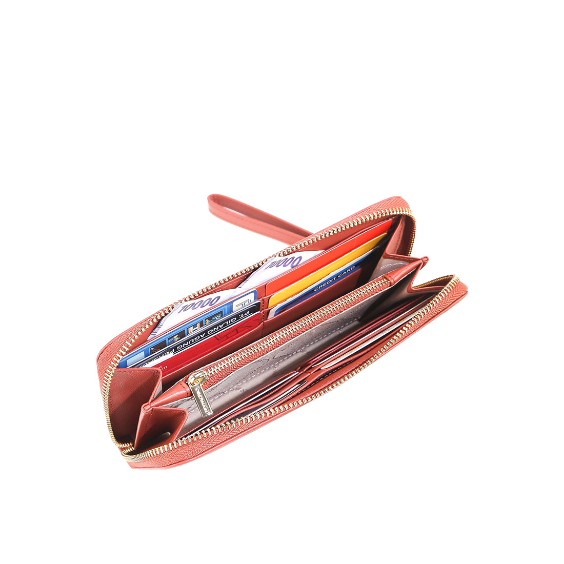 Allie Long Zip Wallet-L In Coral