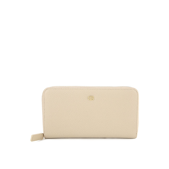 Ashley Long Zip Wallet-L In Beige
