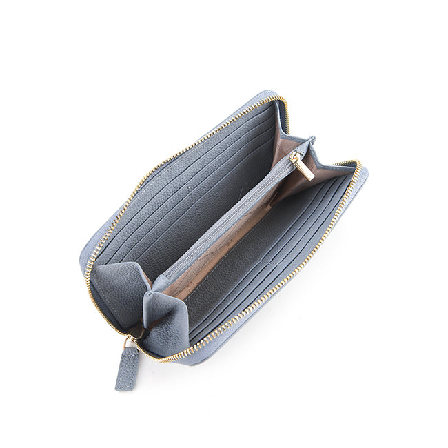 Ashley Long Zip Wallet-L In Light Blue