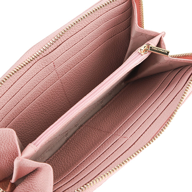 Ashley Long Zip Wallet-L In Pink