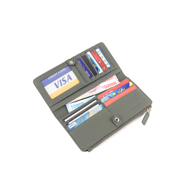 Donna Long Wallet - Rfid In Dark Green