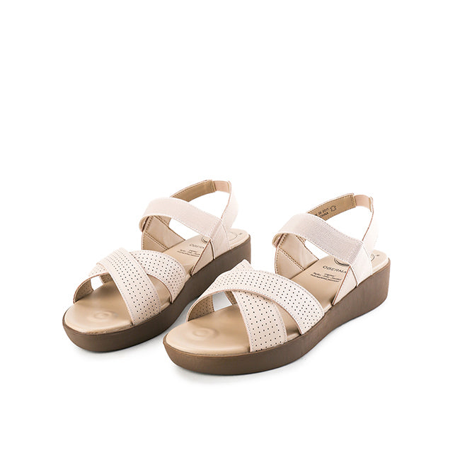 Obermain Sandal Wanita Wedges Newlyn Ferra In Pink