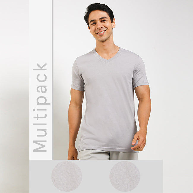 V Neck Bamboo In Gray
