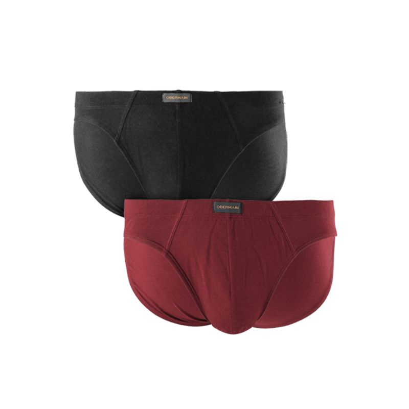 Obermain Pakaian Brief Pria Knit Brief Ob Cover In Maroon/Black