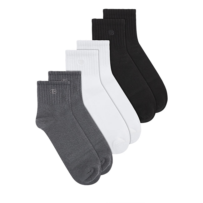 A-Ob Half Sock In Gy/Bk/Wh