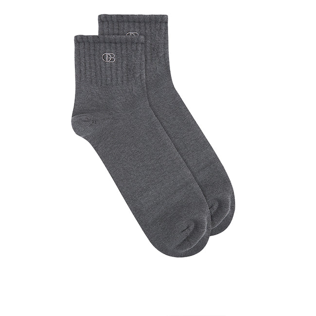 A-Ob Half Sock In Gy/Bk/Wh
