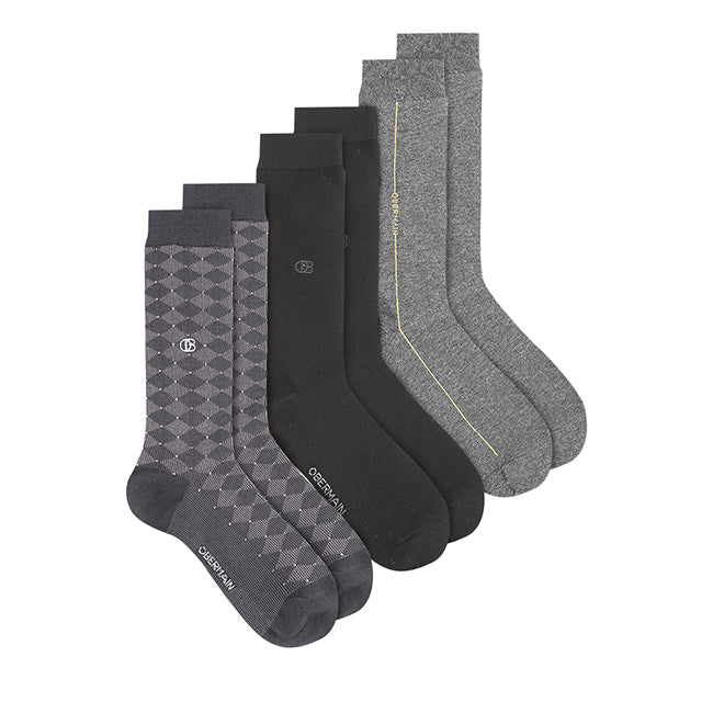 Ob Regular Sock In Dk Gray / Gray / Black