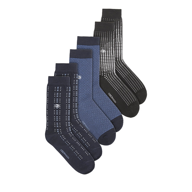 Ob Regular Sock In Blue / Black / Navy