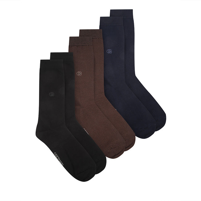 Ob Regular Sock In Br/Nv/Bk