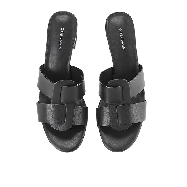 Obermain Sandal Wanita Heels Poppy Belle In Black