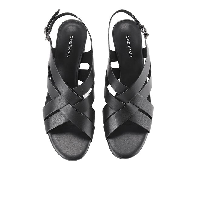 Obermain Sandal Wanita Heels Poppy Clarine In Black