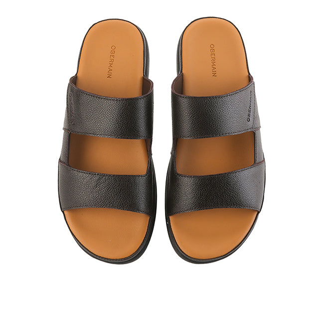 Evan Matteo Slide in Tumbled Leather