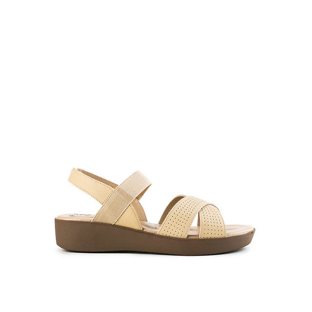 Obermain Sandal Wanita Wedges Newlyn Ferra In Beige