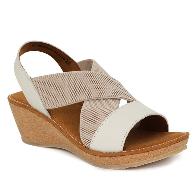 Obermain Sepatu Wedges Wanita Jasmin Mabley - Ankle Strap In White