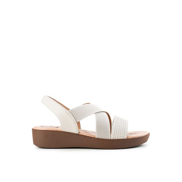 Obermain Sandal Wanita Wedges Newlyn Ferlin In Cream