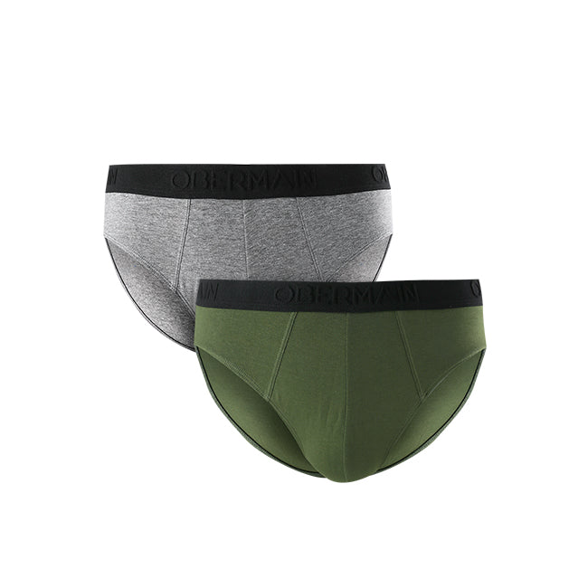 Obermain Pakaian Brief Pria Knit Brief B In Dark Olive/Gray