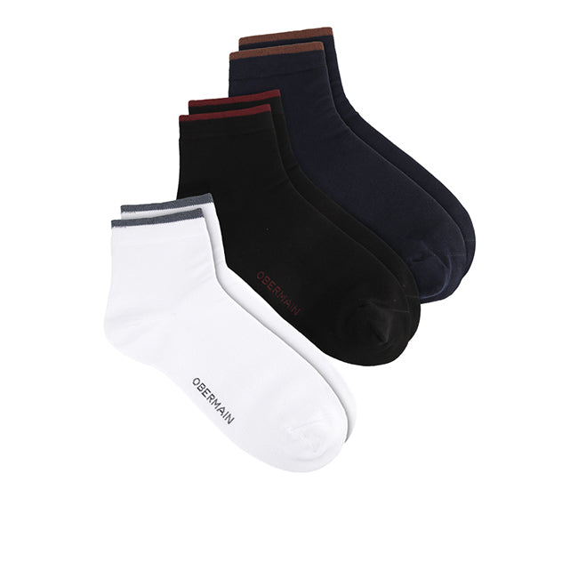 Ob Half Sock In Black / White / Navy