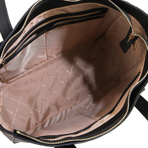 Nettie Tote W/ Pouch In Black/Fuchsia