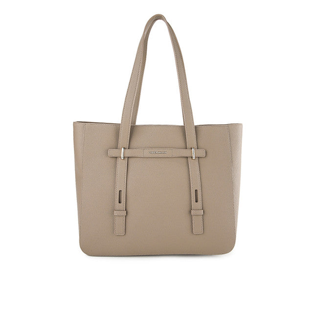 Nettie Tote W/ Pouch In Taupe/Blue
