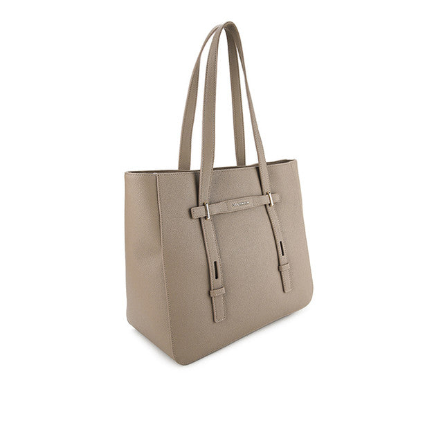 Nettie Tote W/ Pouch In Taupe/Blue