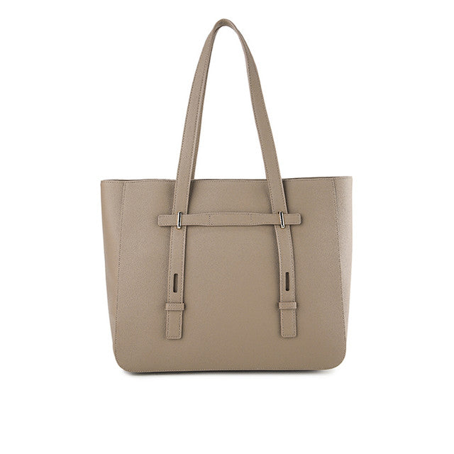 Nettie Tote W/ Pouch In Taupe/Blue