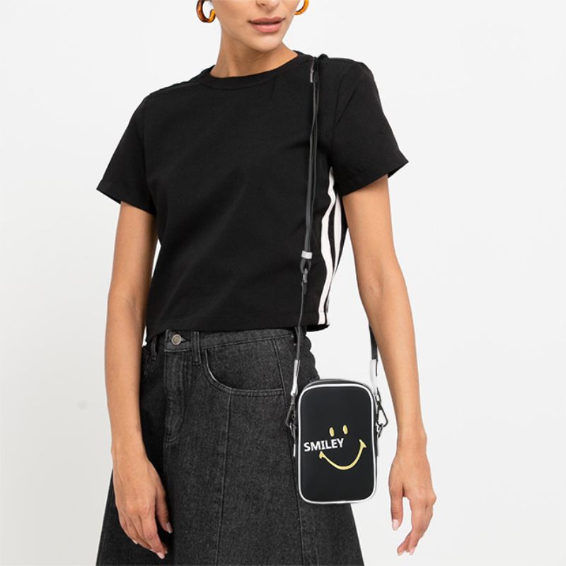 Obermain X Smiley Philip Pouch Bag In Black