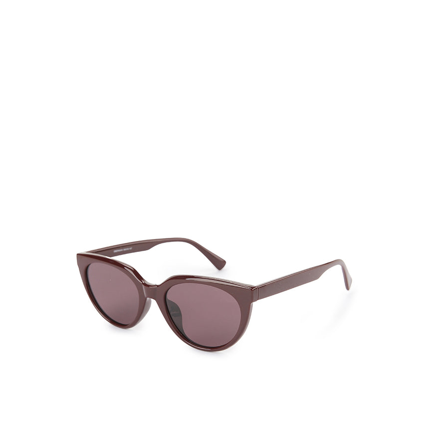 Sunglasses Fancy Round In Maroon