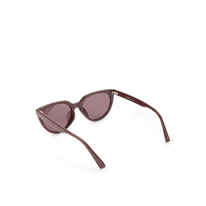 Sunglasses Fancy Round In Maroon