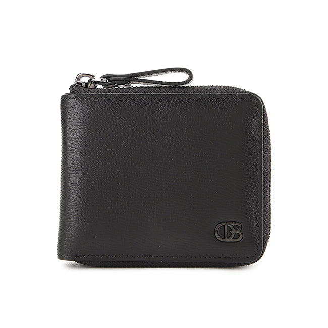Naj Short Zip Wallet-Rfid In Black