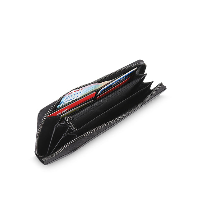 Tommy Long Zip Wl-Rfid In Black