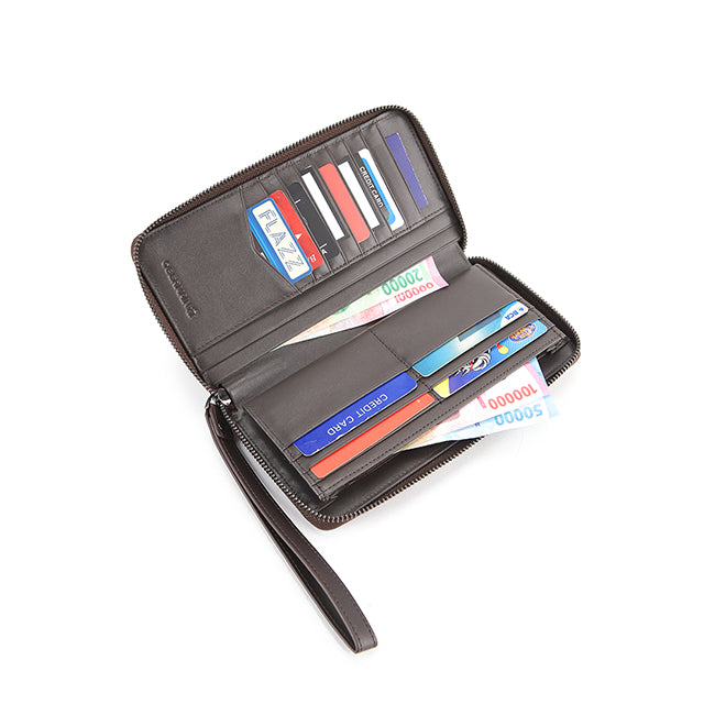 George Long Zip Wl-Rfid In Brown