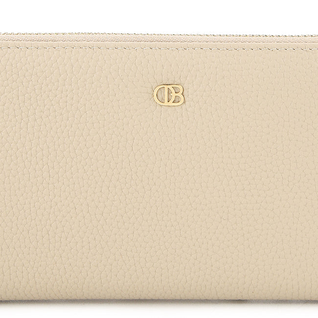 Ashley Long Zip Wallet-L In Beige
