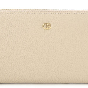 Ashley Long Zip Wallet-L In Beige