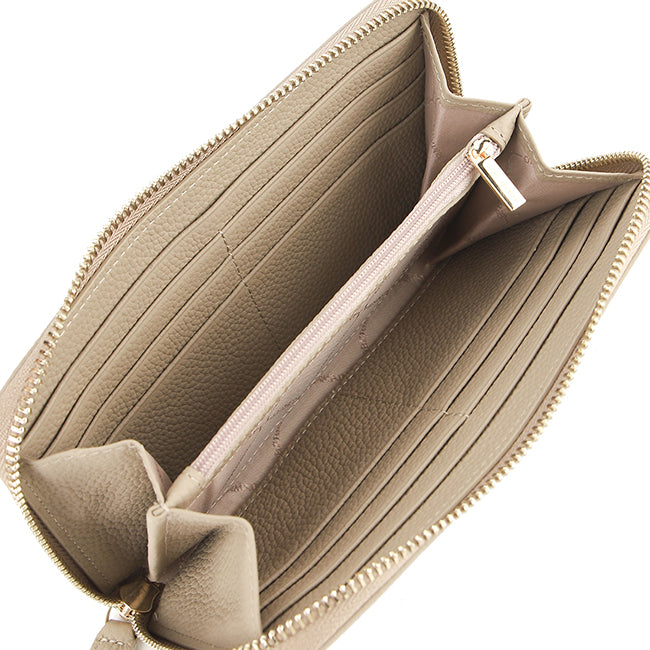 Ashley Long Zip Wallet-L In Beige