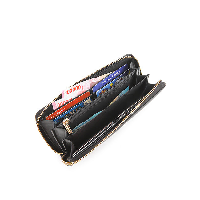Dolly Long Zip Wallet - Rfid In Black
