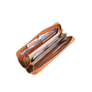 Dolly Long Zip Wallet - Rfid In Tan