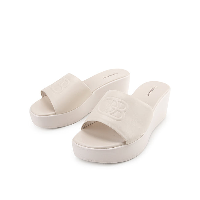 Obermain Sandal Wanita Wedges Maura Paige In Off White