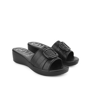 Obermain Sandal Wanita Wedges Margi Rocca In Black