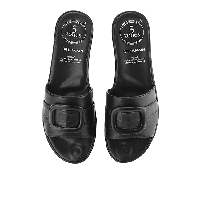 Obermain Sandal Wanita Wedges Margi Rocca In Black
