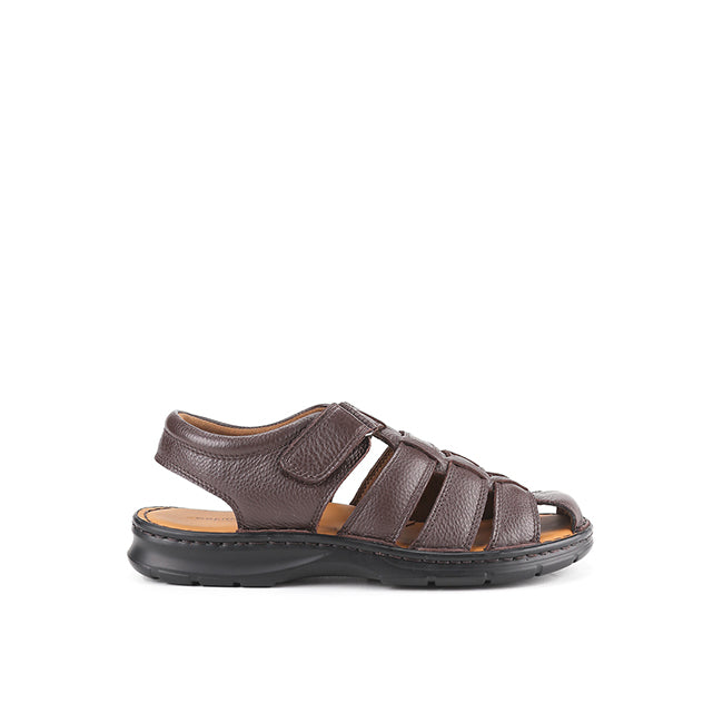 Obermain Sandal Pria Straps Frankie Sergio In Dark Brown