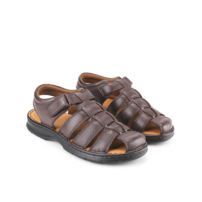 Obermain Sandal Pria Straps Frankie Sergio In Dark Brown